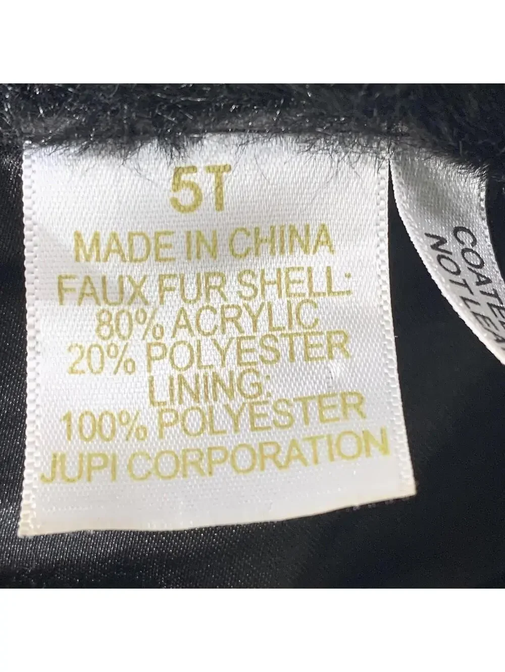 Kardashian Kids Faux Fur Capelet Girls Black Plush Formal Shrug Wrap Button Fron